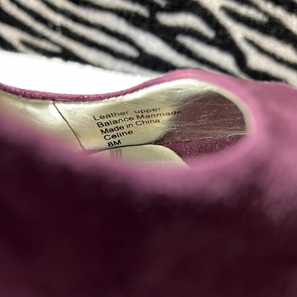 Style & Co Purple Peep Toe Leather Platform Heels Size 8 - Picture 9 of 13